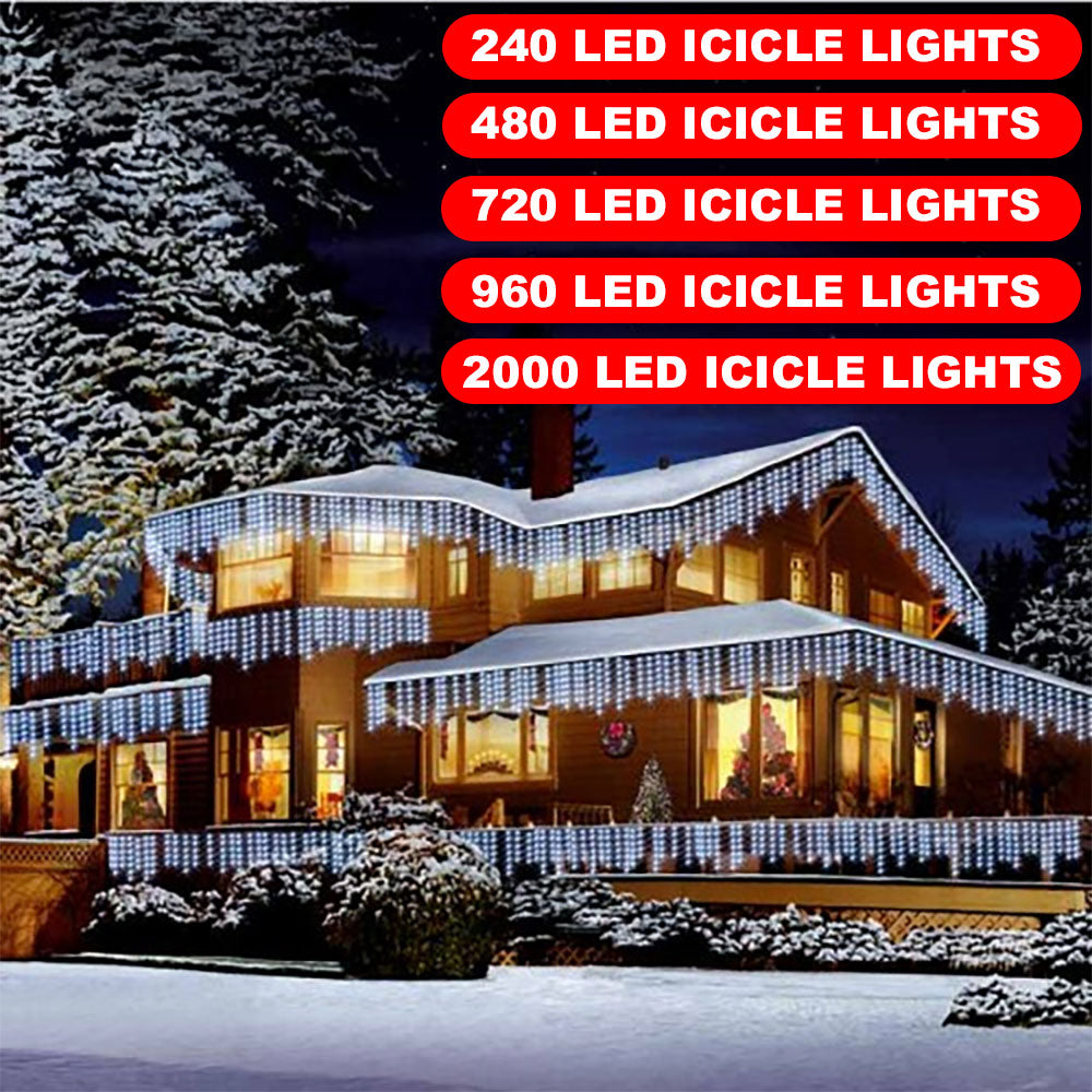 Christmas Xmas Bright LED Snowing Icicle Lights Indoor Outdoor House Tree White Christmas Xmas Bright LED Snowing Icicle Lights Indoor Outdoor House Tree White
